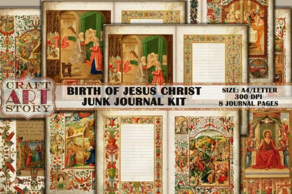 Birth of Jesus Christ Junk Journal Pages: Print Templates