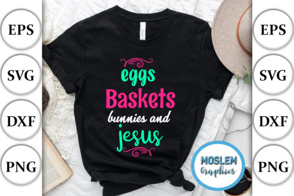 Easter SVG Design, Eggs Baskets Bunnies for T-Shirt Designs