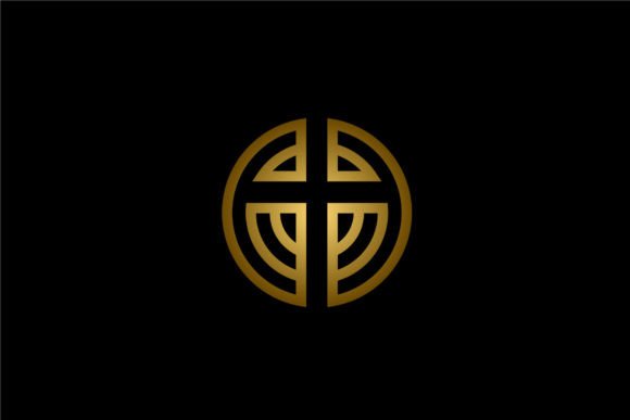 Golden Jesus Cross Christian Church Logo