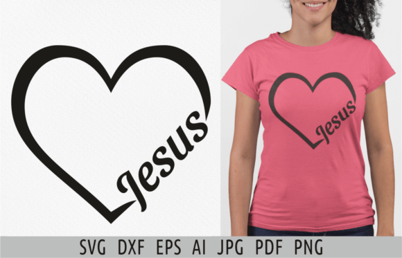 Jesus Heart Svg Faith Heart Symbol Belie Illustrations